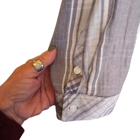 Croft & Barrow Grey Plaid Shirt - Picture 3 of 9